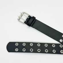 1条男女通用朋克摇滚风黑色真皮腰带，饰有星形铆钉镂空圆形装饰和骷髅头链坠，时尚腰带，适合青少年夏季休闲户外聚会、度假旅行、毕业礼物、生日礼服配饰、日常穿着、演唱会造型、街头服饰等。 - 黑色 - 查看 6