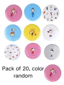 10/20pcs/Set Cartoon Round Compact Mirrors, Random Color & Style, High-Quality Portable Makeup Mirror, Lightweight Scratch-Resistant, Ideal For Dorm, Car, Girlfriend Gift - Multicolor - View 8