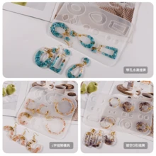 1 khuôn silicon hình giọt nước oval ngoài hành tinh để tự làm mặt dây chuyền và bông tai. - trắng - Xem 3