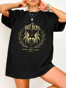 VintageGolden The Bat Boys Rhysand Cassian Azriel Bookish Acotar Active T-Shirtsummer Tops - Black - View 6