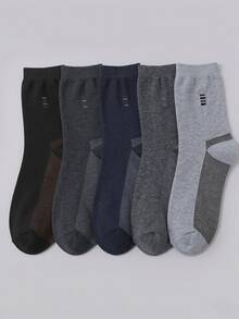 1/3 Pairs Men's Multi-Color Dress Socks, Crew Socks, Business Socks With Reinforced Toe & Heel, Breathable Soft-Touch Sweat-Wicking Plaid Pattern, Ideal Father's Day/Boyfriend Gift - Multicolor - View 2