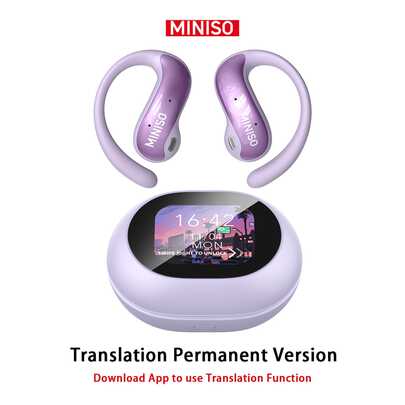  MINISO MS188 AAI Smart Translation Earbuds, Supports 150 Languages, HD Touchscreen Real-Time Translation, High-Definition Sound Quality, Ultra-Long Battery Life, Suitable For Travel, Business, And Study, Multilingual Conversation, APP Control