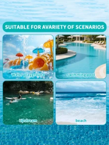 Hamaca inflable para piscina: Una silla de ocio estampada para adultos - Perfecta para vacaciones, fiestas y relajación. Esta hamaca para exteriores es un elemento esencial para la playa y la piscina, ideal para fotos, juegos acuáticos, relajarse y entretenimiento. ¡Un verdadero imprescindible para la playa! - flotador inflable - Ver 11