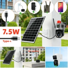 Painel Solar Portátil é uma Fonte de Alimentação Dedicada para Câmeras de Vigilância, Resolvendo Perfeitamente Problemas de Fornecimento de Energia. Suporta Saídas Duplas Tipo-C 5V e USB, Compatível com Vários Dispositivos, Equipado com Suporte Ajustável 360°, Pode Ajustar o Ângulo Flexivelmente para Maximizar a Absorção de Energia Solar, O Design de Instalação Sem Fio Elimina a Necessidade de Fiação Complicada, Economizando Tempo e Esforço. Adequado para Estacionamentos, Pomares e Outros Cenários. - Visão 3