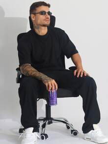 Kit 3 Men's Oversized Streetwear Plain Basic Turtleneck T-Shirts 100% Cotton - Đen/Xanh lá/Trắng - Xem 2