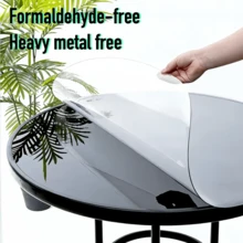 Premium Transparent PVC Round Placemat: Waterproof, Oil-Proof, Heat-Resistant Dining Table Mat, Clear Tabletop Protective Pad, Easy To Wipe Clean, Suitable For Restaurant, Kitchen, Furniture - Clear - View 3
