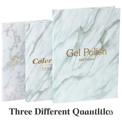 Marble Pattern Nail Polish Color Card, 160/216/320 Colors, Minimalist Style Nail Polish Color Card (No Nail Tips), Dust-Proof Nail Polish Color Board, Display And Book, Color Contrast Chart, Nail Polish, Insertable Nail Tips Without Glue, Suitable For Professional Nail Salons And Home DIY