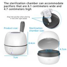 Esterilizador portátil recargable de chupetes con desinfección UV, estuche de almacenamiento para chupetes, joyas, llaves, cortaúñas, etc. - Blanco - Ver 7