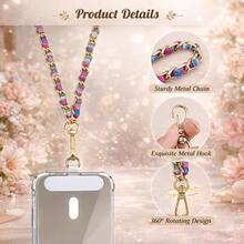 Crossbody Phone Chain, Adjustable Universal Phone Lanyard Strap For Most Smartphones, Crossbody Phone Strap For Women - 彩色 - 查看 4