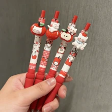 1pc Random Red Apple Cat Plush Pen, Cute & Stylish 0.5mm Black Ballpoint Pen, INS Style High-Quality Black Quick-Drying Pen, Suitable For Writing, Studying, And Taking Notes - One Size - View 7