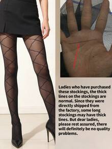 Women's Control Pantyhose, Transparent Long Stockings, Waist Control Support Stockings, Bending Waist Shaping Stockings - Black - View 9