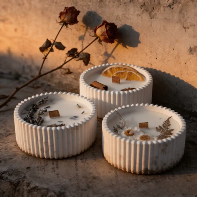 1pc Gypsum Dried Flower Scented Candle, Suitable For Wedding And Holiday Decoration, Perfect Gift For Friends And Family, Scented Candle Jar, Suitable For Birthday, Valentine's Day Or Mother's Day Travel, Scented Gift Box, Indoor Decor, Graduation Gift