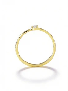 Flyleaf 1枚925纯银极简奢华18K镀金多层扭曲纹理人造锆石女士精致戒指，珠宝 - 金色 - 查看 9