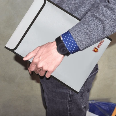 File Storage Bag Flame Resistant Bag Storage Cash Bank Cards A4 Lawyer Documents Smartphone Tablet Contracts Real Estate Certificates With Zipper Storage Bag For Office Home Business Travel Size 38*28cm Made Of Silicone Fiberglass Fabric Material