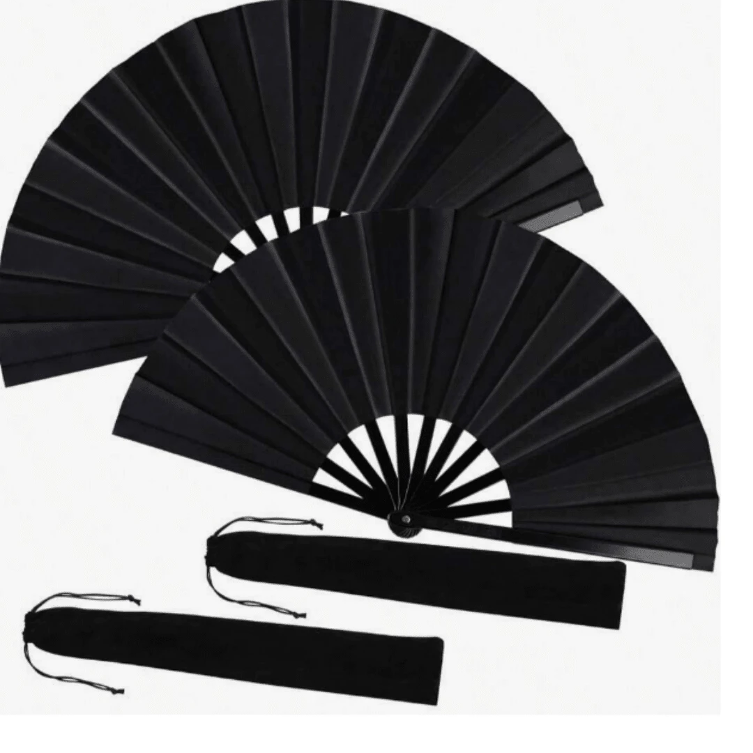 1 chiếc quạt cầm tay gấp gọn dành cho nữ - Quạt tiệc - Quạt gấp gọn cỡ lớn | Quạt vải nylon kiểu cổ điển, quạt cầm tay trang trí lễ hội Kung Fu Thái Cực Quyền Trung Quốc, quà tặng Giáng sinh, quà tặng sinh nhật. - cái quạt - Xem 1