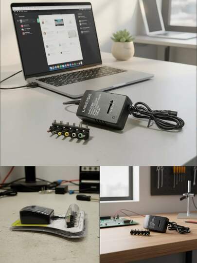 Fuente Universal Regulable 3V-12V 30W Adaptador Bivolt Con 7 Conectores