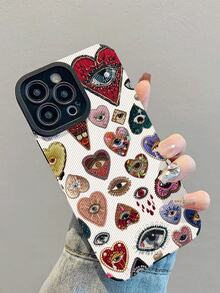 1 件装新款时尚优雅心形图案防震真皮手机壳，适用于 17/17Air/17Pro/17ProMax/ 16/16Plus/16Pro/16ProMax/ 15/15Plus/15Pro/15ProMax/ 14/14Plus/14Pro/14ProMax/ 13/13Pro/13ProMax/ 12/12Pro/12ProMax/ 11/ 11Pro/11ProMax - 彩色 - 查看 4