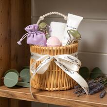 伴娘邀请礼篮，珍珠手柄编织篮，婚礼派对礼品套装 - 查看 7