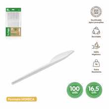 Kynley Bộ dao nĩa, nĩa, thìa dùng một lần bằng nhựa, 100 chiếc – Có thể tái sử dụng, bền, đóng gói hợp vệ sinh, không chứa BPA ✅ Giao hàng tại Tây Ban Nha trong vòng 48/72 giờ - CUCHILLO 16.5CM *100U - Xem 4