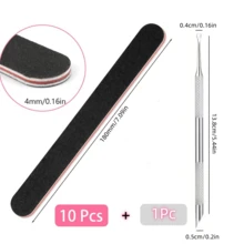 2-In-1 Steel Pusher Set, Nail File, Nail Buffer, Nail Clipper And Manicure Tools, Slanted Round Steel Pusher, Russian Double-Headed Cuticle Nipper And Nail Care Tools, Manicure Kit - Multiple Specifications - View 11