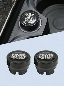 2pcs Car Ashtray Dust Cover - Transparent ABS Dust-Proof And Shock-Proof Design, Suitable For All Car Models, Decorative Power Socket Cover, Dust-Proof Plug Protection, Car Socket Protection Cover - Cigarette Lighter Cover - View 12