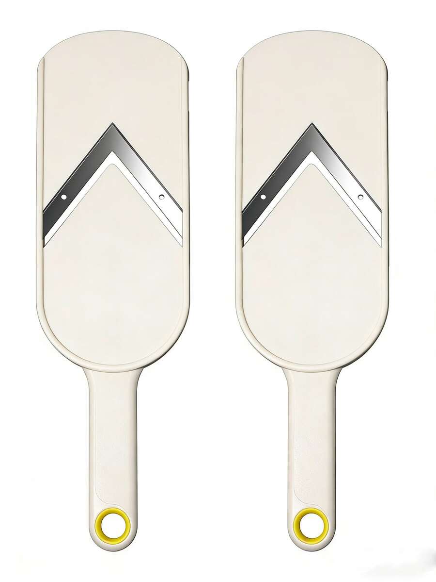 2件套不锈钢V型刀片蔬菜切片器，带清洁刷，可轻松切丝卷心菜、胡萝卜和沙拉食材