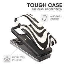 Y2K / Dopamine Style Black Wavy Pattern Phone Case - Compatible With IPhone 17, 16, 15, 14, 13, 12, 11 Pro Max, Galaxy S25, S24 Ultra, And Other Models - Black - View 7