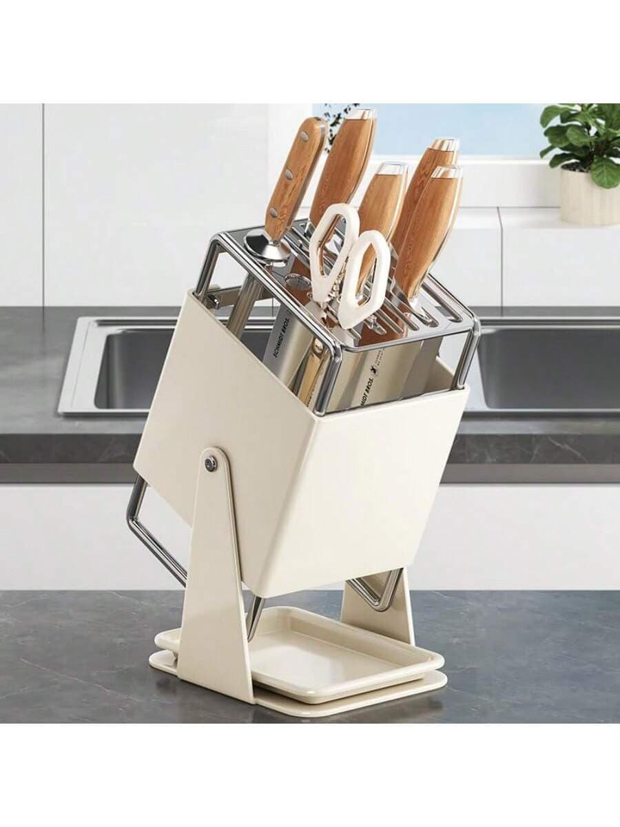 Giá đựng dao đa năng (không bao gồm dao), có khe để đựng kéo và thanh mài dao, thích hợp cho mặt bàn bếp, chất liệu thép không gỉ, dễ vệ sinh. - Nhiều màu - Xem 1