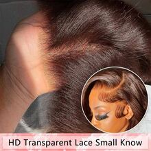 HJ WEAVE BEAUTY #4 Chocolate Brown Body Wave Bob 13x4 HD Lace Front Wig, Brazilian Human Hair, Dark Brown, Pre-Plucked Hairline, Transparent Lace, 200% Density - S4 - 查看 6