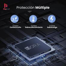 Playbox Electronics PowerBank 2000mAh Carga Rápida con Linterna, Cable Integrado Tipo C, Indicador de Batería y 3 Puertos (USB, Tipo C) BAT201 - N - Ver 7