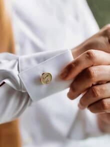 Khuy măng sét vuông khắc chữ cái đầu tên riêng cho nam giới, quà tặng Ngày của Mẹ, quà tặng Ngày Valentine, quà tặng ngày lễ, quà tặng phù rể. - Mô hình 10 - Xem 7