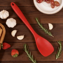 Bộ 2/4/6 chiếc thìa silicon chịu nhiệt màu xanh dương/đỏ/hồng/cam/xanh lá cây, loại lớn, chống dính, chắc chắn với cạnh cạo tích hợp – Dụng cụ nhà bếp dùng để nướng, trộn, lật. - 4 cái - Xem 6