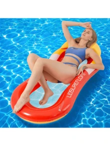 1pc Inflatable Lounger Chair, Adult Pool Floating Mat, Floating Hammock, Inflatable Raft Swimming Pool Air Sofa Floating Chair Bed, Adult Inflatable Swimming Floating Bed Hammock, With Soft Mesh Center For Pool Use, With Headrest Water Floating Lounge Chair, Swimming Pool Floating Leisure Toy - Multicolor - View 29
