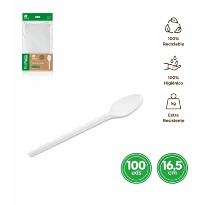 Kynley Talheres descartáveis de plástico, 100 unidades – Facas, garfos, colheres ou colheres de sobremesa reutilizáveis, duráveis e embalados higienicamente, livres de BPA ✅ Entrega na Espanha em 48/72 horas