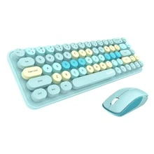 MOFII I-Dou Candy Wireless Keyboard And Mouse Combo, 68 Keys Mini Compact Layout With Retro Round Keycaps, 2.4G Plug & Play Ergonomic Mouse Set For Laptop, PC, Office Home - View 4