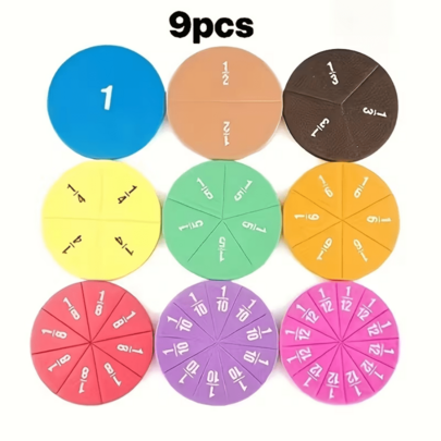1pc EVA Educational Tool For Teaching Fractions - 9pcs Set Auxiliary Display Addition And Subtraction, Scientific Learning Model