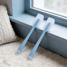 [2/4pcs] Heat Resistant Silicone Spatula 450°F, Non-Stick Soft Flexible Turner, Good Grip Kitchen Scraper, Seamless Baking/Cooking Tool, Dishwasher (Blue) - Baby Blue - View 8