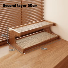 Kệ để bàn 3 tầng bằng tre, thích hợp cho văn phòng, ký túc xá, quầy bếp, cũng có thể dùng làm kệ trưng bày trên bàn phòng khách/nhà. Kệ lưu trữ đa chức năng và dụng cụ sắp xếp văn phòng phẩm. - màu nâu - Xem 11
