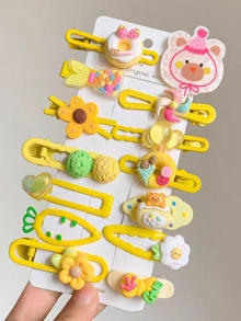 14个可爱卡通熊发夹，刘海夹，发饰 - 彩色 - 查看 10