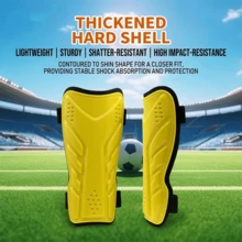 1 Pair Children & Teenagers' Professional Football/Cycling Shin Guards, New Design With Double Straps - Multicolor - View 2