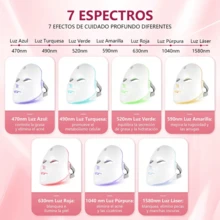 CASALIVA Máscara Led Facial De 7 Colores Dispositivo De Terapia De Luz Facial Terapia De Luz Roja Se Adapta A Todo Tipo De Piel Reduce Manchas Elimina Arrugas Másca - Multicolor - Ver 2