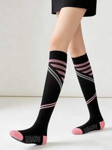 1 Pair Black Spring New Slim Leg Running Muscle Compression Calf Sleeves - Multicolor - View 5