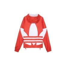 adidas originals三葉草 Big trefoil 三條紋大Logo連帽休閒運動外套 男款 紅色 - 紅色 - 查看 2