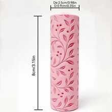 3D Printed Clay Relief Texture Roller, PLA Durable Plastic Roller Can Be Used As Rolling Pin, Flower And Bird Pattern, Suitable For Pottery Clay DIY Handicraft Tools - A - View 5