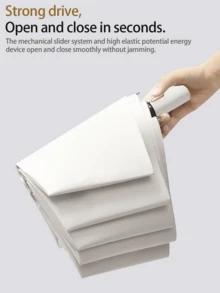 1 buc umbrelă neagră complet automată cu 16 nervuri, umbrelă cu protecție solară rezistentă la vânt, umbrelă compactă pliabilă invers, blocare UV, umbrelă de afaceri pentru o persoană, pentru școală, birou, uz casnic - multicolor - Vizualizare 5