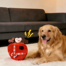 心形发声狗狗玩具，适合中大型犬，带漏食功能的狗狗玩具，耐用毛绒咀嚼玩具，可漏食，互动式狗狗玩具，可供两只狗狗一起玩耍，情人节节日爱心狗狗玩具，缓解狗狗无聊，适合室内玩耍 - 紅白色 - 查看 6