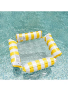 4-Tube Striped Inflatable Floating Lounger, Adult Inflatable Water Hammock, Inflatable Floating Bed, 2-Tube Hammock, 4-Tube Hammock - Quadruple Recliner - View 8