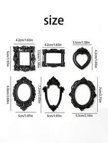 10 szt./zestaw miniaturowych rzeźbionych ramek na zdjęcia z żywicy w stylu gotyckim, dekoracja ścienna do domku dla lalek, prezent na imprezę tematyczną dla rodziny i przyjaciół, spersonalizowana rzeźba w formie pustej ramki w stylu barokowym - Wiele stylów - Zobacz 24