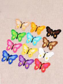 12pcs - 6.7cm Butterfly Patches (Random Color) - Clothing Iron-On Patches - Essential Clothing Patches - Fashionable Embroidered Patches, Butterfly Embroidered Cloth Patches, Backing Adhesive Embroidered Patches For DIY Repair Holes, Versatile Embroidered Clothing Accessories, Add Fashion Details To Your Garments - Multicolor - View 9