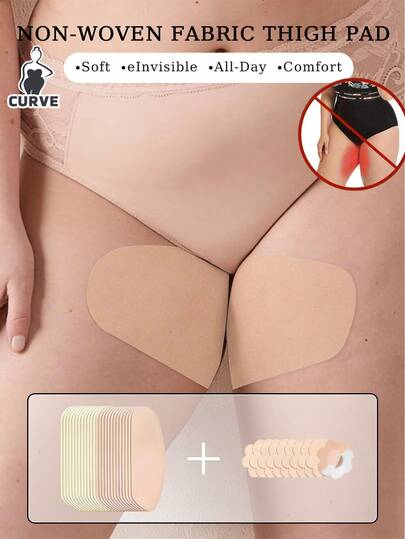 10/20pcs Invisible Anti-Chafing Thigh Patches - V-Shaped Breathable Non-Woven Friction Protector Stickers, Suitable For Inner Thighs And Calves, Providing Seamless Sweat Protection For Summer, Running, And Dresses